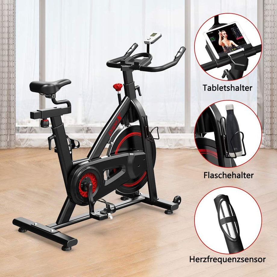 Dripex Heimtrainer Fahrrad, 13 kg Schwungrad Ergometer Hometrainer mit Magnetwiderstandseinstellung