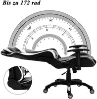 YOLEO Gaming Stuhl, bequemer Gaming Sessel 150 kg Belastbarkeit, Kunstleder PC Stuhl drehbar höhenverstellbar Gaming Chair mit Kopfstütze (weiß-schwarz)