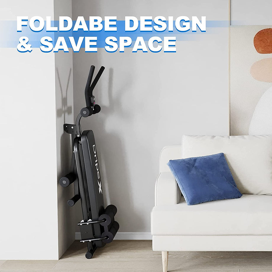 Dripex Bauchtrainer Klappbares AB Trainer, 3-Fach Verstellbar, Sit up Bank mit Trainingscomputer, Fitnessgeräte Bauch Beine Po für Zuhause