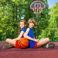 YOLEO Basketballkorb für Kinder, 1,6 bis 2,1 Meter höhenverstellbar mit Ständer Korbanlage beweglich Outdoor bis 12 Jahre