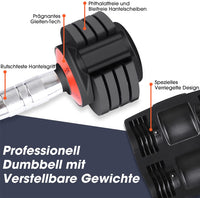 Dripex Hantelset Kurzhanteln Verstellbar 30LB/15KG 2er Set Professionell Dumbbell für Frauen Kinder, Schweißresistent Kurzhantelstange, 5 Gewichte Gleiten-Tech Verstellbar Hanteln für Krafttraining