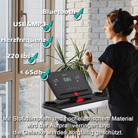 Dripex Elektrisches Laufband Klappbar 2.0HP Motor bis 12 Km/h USB MP3 Bluetooth LED Display Große