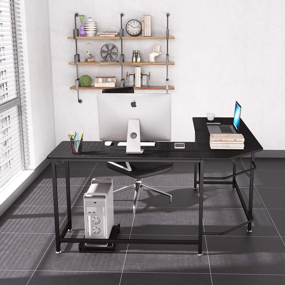 Dripex Büro Schreibtisch Computertisch 155 x 155 x 75 cm Gaming Tisch Mit L-Form für PC mit CPU-Ständer