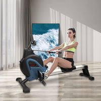 Dripex Rudergerät Magnetbremssystem für Heimgym & Cardio-Training, Rowing Machine mit Aluminium Gleitschiene, Rudermaschine16 stufige Widerstand & LCD-Monitor 2021 Version Rower