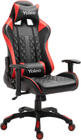 YOLEO Gaming Stuhl, bequemer Gaming Sessel 150 kg Belastbarkeit, Kunstleder PC Stuhl drehbar höhenverstellbar Gaming Chair mit Kopfstütze (weiß-schwarz)
