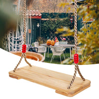 Dripex Holz Schaukel Gartenschaukel für Erwachsene Kinder mit Einstellbares Seil, Indoor und Outdoor Schaukelsitz Brettschaukel bis 80kg (Holzfarbe)