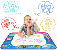 OUNUO wodna mata do malowania wodnego, 100 x 70 cm, 1 rolka malarska, 4 formy do rysowania, 4 pisaki, 3 stemple, 2 gąbki, 1 książka obrazów, mata do rysowania wodnego