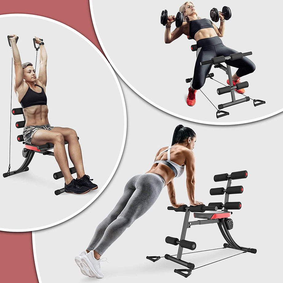 Dripex Bauchtrainer, Crunches Trainer, Rumpfbeugen Bank, Ganzkörper Trainingsgerät, Familienkleine Fitnessgeräte, geeignet für Bauch-, Bein- und Armübungen