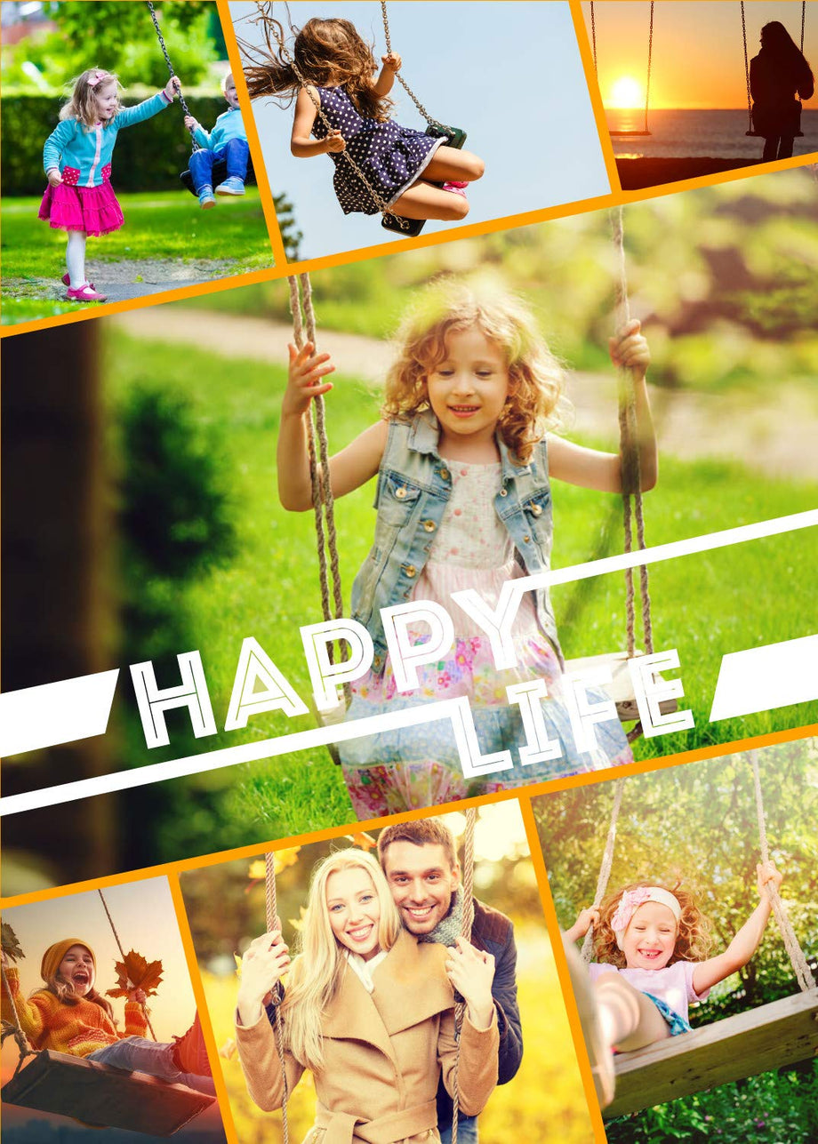 Dripex Holz Schaukel Gartenschaukel für Erwachsene Kinder mit Einstellbares Seil, Indoor und Outdoor Schaukelsitz Brettschaukel bis 80kg (Holzfarbe)