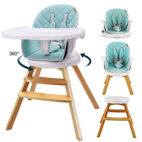 YOLEO 360 Degree Rotating High Chair Wooden Children's High Chair