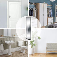 Dripex Wall Mirror 33 x 109 cm, Unbreakable Wardrobe Mirror, Hallway Mirror, Height Adjustable Hanging Mirror with Hooks
