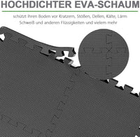 YOLEO Puzzlematte Kinderspielteppich Spielmatte Spielteppich Schaumstoffmatte Kinderteppich Schutzmatten Bodenschutzmatten Unterlegmatten Fitnessmatte 32x32 cm (Schwarz 18 Stücke)