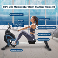 Dripex Rudergerät Magnetbremssystem für Heimgym & Cardio-Training, Rowing Machine mit Aluminium Gleitschiene, Rudermaschine16 stufige Widerstand & LCD-Monitor 2021 Version Rower