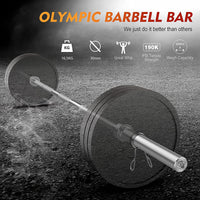 Dripex Hantelstange Ø 50 mm 220cm Langhantelstange, Olympische Hantelstange, Gewichtheberstange für Olympic Barbell, igengewicht 16,5kg, bis 400 kg belastbar, mit 2 Federverschlüsse