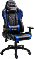 YOLEO Gaming Stuhl Bürostuhl Racing Stuhl Gamer Ergonomischer Stuhl mit Lendenkissen, Hohe Rückenlehne Verstellbarer Drehstuhl, mit einstellte Kopfstütze,150 kg Belastbarkeit, PU-Leder