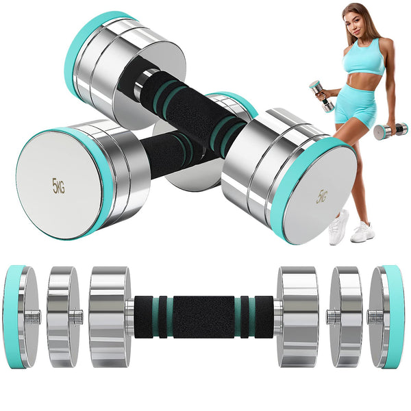 Dripex Hanteln Set Kurzhanteln 2er Set aus Stahl Verstellbare Hanteln Set mit Schaumstoff-Griff für Männer und Frauen, Fitness Hanteln für Zuhause