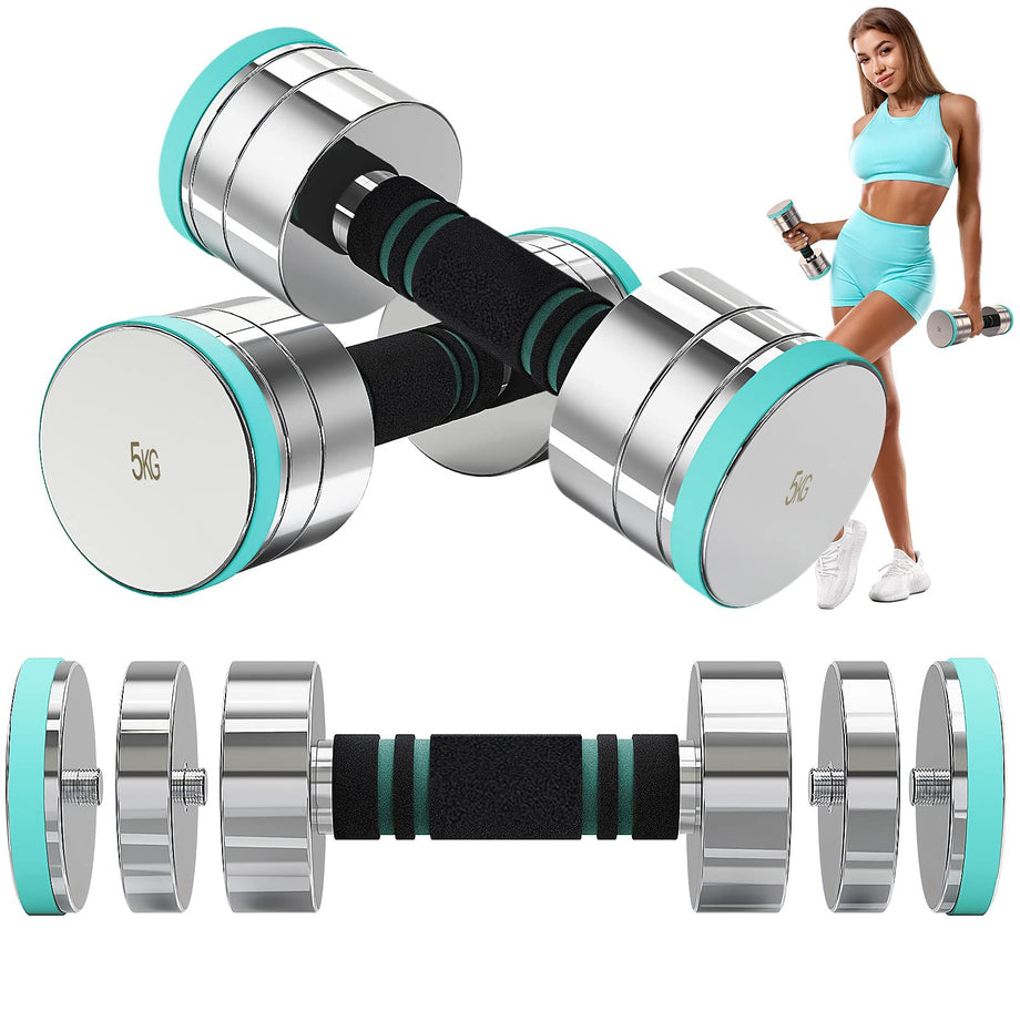 Dripex Hanteln Set Kurzhanteln 2er Set aus Stahl Verstellbare Hanteln Set mit Schaumstoff-Griff für Männer und Frauen, Fitness Hanteln für Zuhause