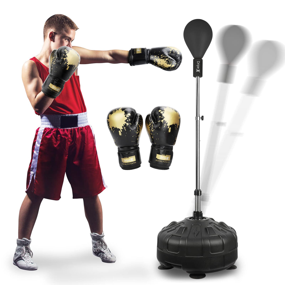 Fitness Boxsack Punchingball Boxtraining Höhenverstellbarer Standbox