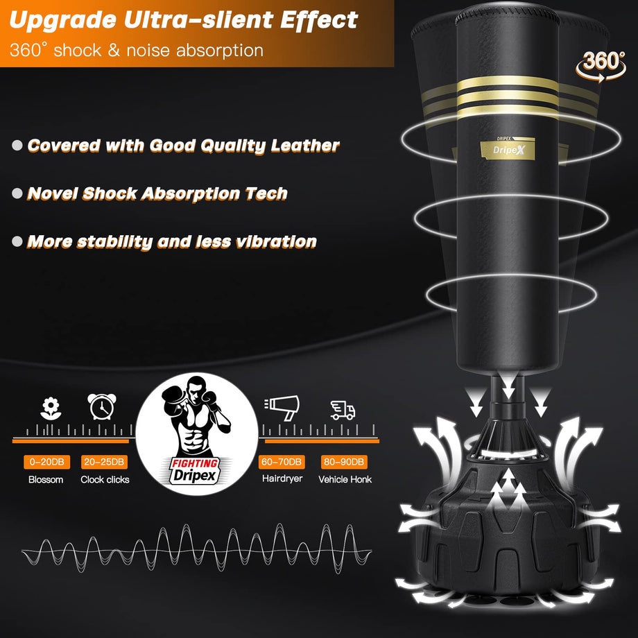 Dripex Freistehender Boxsack Standboxsäcke, MMA Boxpartner Boxing Trainer Heavy Duty Punchingsäcke Boxsack mit Saugfuß
