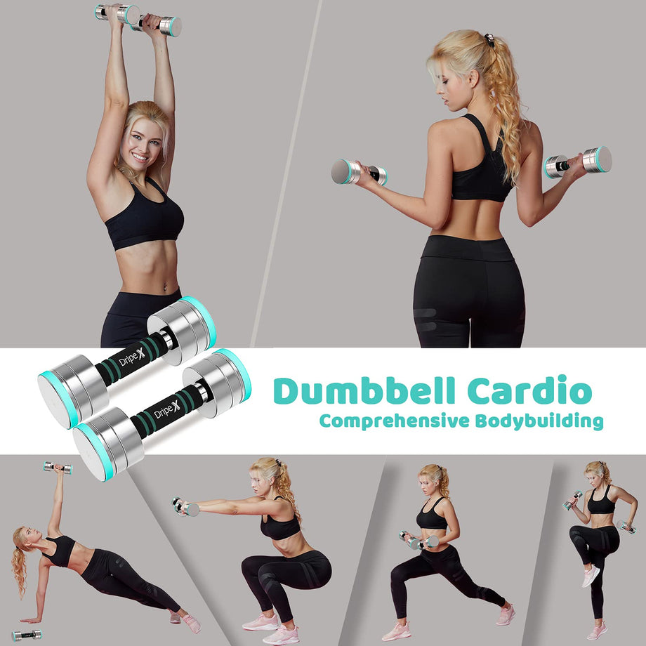 Dripex Hanteln Set Kurzhanteln 2er Set aus Stahl 2*5KG Verstellbare Hanteln Set mit Schaumstoff-Griff für Männer und Frauen, Fitness Hanteln für Zuhause