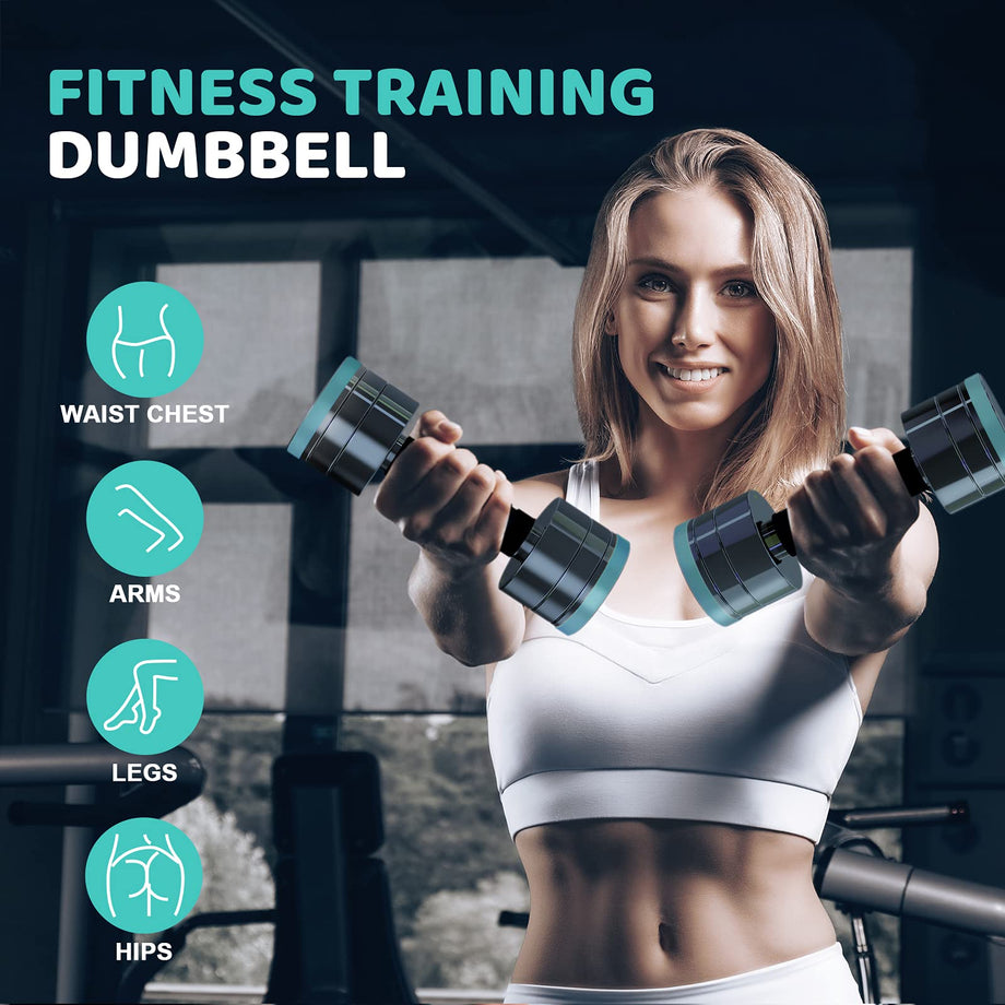 Dripex Hanteln Set Kurzhanteln 2er Set aus Stahl 2*5KG Verstellbare Hanteln Set mit Schaumstoff-Griff für Männer und Frauen, Fitness Hanteln für Zuhause