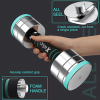 Dripex Hanteln Set Kurzhanteln 2er Set aus Stahl 2*5KG Verstellbare Hanteln Set mit Schaumstoff-Griff für Männer und Frauen, Fitness Hanteln für Zuhause