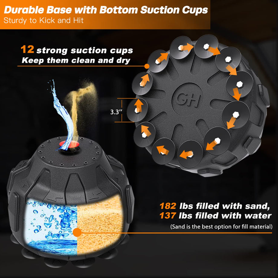 Dripex Freistehender Boxsack Standboxsäcke, MMA Boxpartner Boxing Trainer Heavy Duty Punchingsäcke Boxsack mit Saugfuß