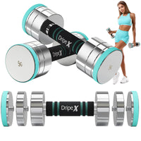 Dripex Hanteln Set Kurzhanteln 2er Set aus Stahl 2*5KG Verstellbare Hanteln Set mit Schaumstoff-Griff für Männer und Frauen, Fitness Hanteln für Zuhause