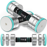 Dripex Hanteln Set Kurzhanteln 2er Set aus Stahl 2*5KG Verstellbare Hanteln Set mit Schaumstoff-Griff für Männer und Frauen, Fitness Hanteln für Zuhause