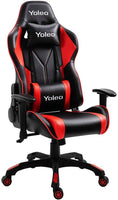 YOLEO Gaming Stuhl Bürostuhl Racing Stuhl Gamer Ergonomischer Stuhl mit Lendenkissen, Hohe Rückenlehne Verstellbarer Drehstuhl, mit einstellte Kopfstütze,150 kg Belastbarkeit, PU-Leder